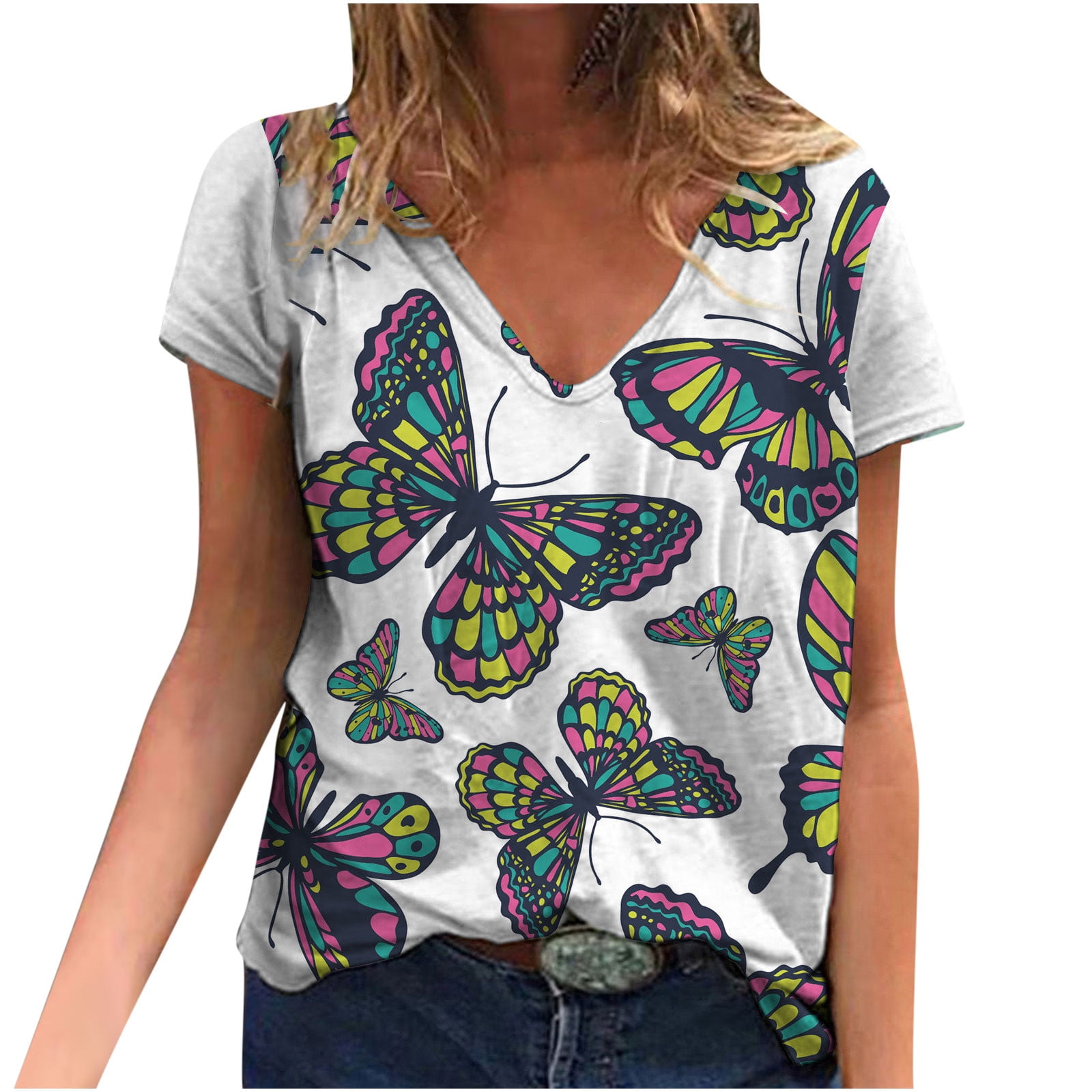 Butterfly V-Neck T-Shirt 