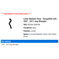 thumbnail image 2 of Lower Radiator Hose - Compatible with 2007 - 2011 Jeep Wrangler 2008 2009 2010, 2 of 2
