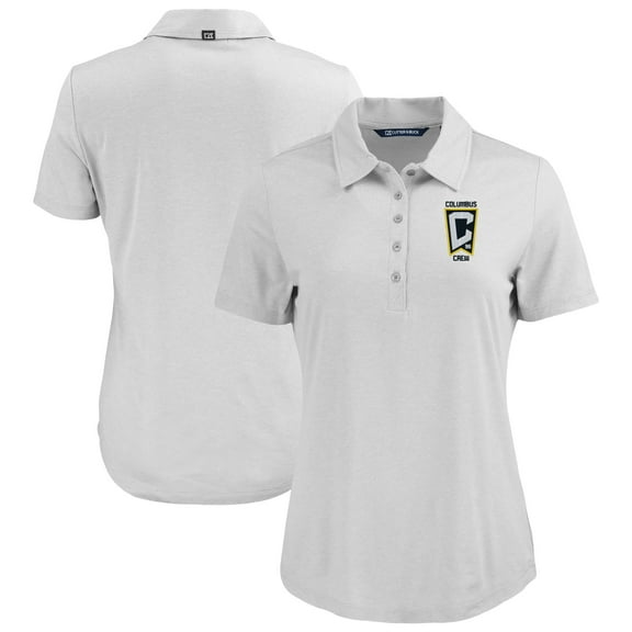 Women's-Cutter & Buck  Gray Columbus Crew Coastline Epic Comfort Eco Recycled Polo