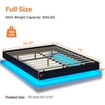 thumbnail image 3 of Floating Bed Frame with LED Lights Full Size Modern Upholstered Platform Bed Frame no Headboard, No Box Spring Needed, Easy to Assemble,Black Faux Leather, 3 of 9