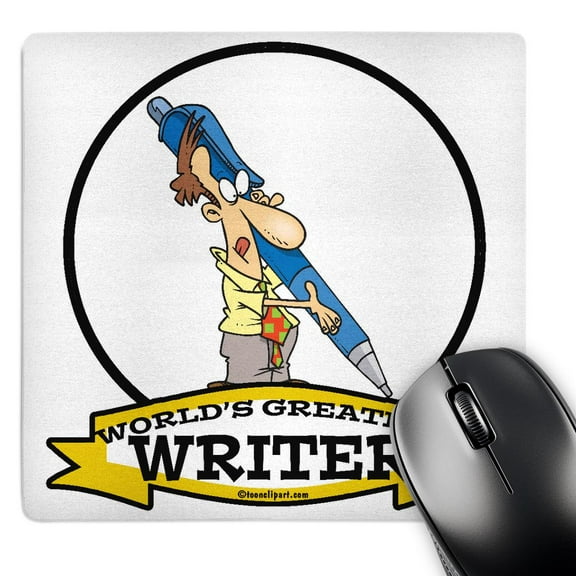 3dRose, Funny Worlds Greatest Writer III Occupation Job Cartoon, MousePad