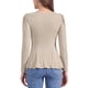 thumbnail image 3 of INSPIRAR CHIC Camisetas de Mujer de Manga Larga con Cuello Redondo Casual Camisas Peplum S Caqui, 3 of 6