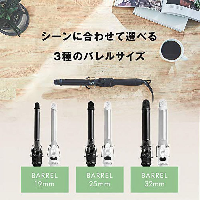 SALONIA Ceramic Curl Curling Iron 32mm White Overseas Support Professional  MAX 210 ℃