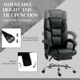 thumbnail image 5 of Vinsetto Massage Office Chair with 6 Vibration Points, Lumbar Heated PU Leather Reclining Computer Chair with Adjustable Height, Footrest, Black, 5 of 10