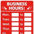 thumbnail image 1 of Etiqueta autoadhesiva de PVC para escribir con horario comercial, 20 x 30,4 cm, 1 of 1