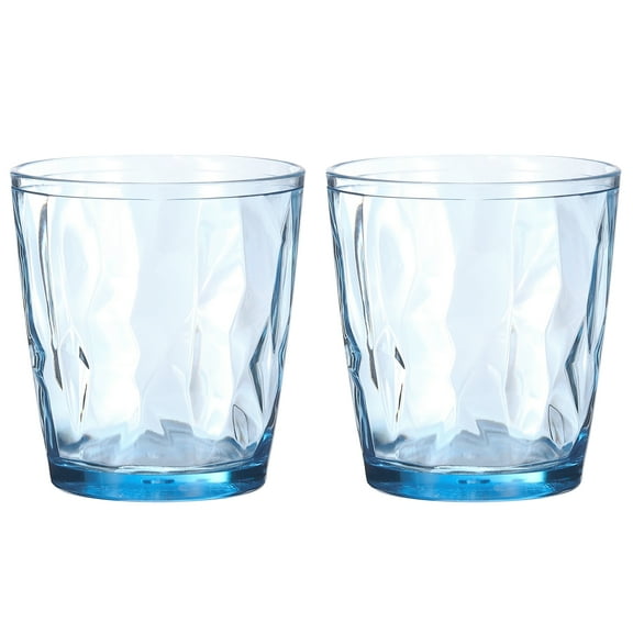 Uxcell 10oz Acrylic Drinking Glasses, 2Pack Plastic Reusable Tumblers Drinkware for Home Outdoors, Sky Blue
