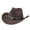 Coffee, variant on New Vintage Western Cowboy Hat For Men's Gentleman Lady Jazz Cowgirl With Leather Wide Brim Cloche Church Sombrero Hombre Caps