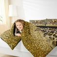 thumbnail image 4 of Manfei Cheetah Pattern Bedding Comforter Set,Leopard Print Bowtie Twin Comforter Sets,Gold Brown Black Bedding Set For Girls Kids,Luxury Bedroom Decor Reversible,2pcs, 4 of 8