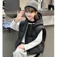 thumbnail image 5 of AINIYS Thickened Hooded Sleeveless Jacket for Girls Comfortable Soft Material Stylish Fashionable Daily Wear Great for School Sports Cycling Outdoor Activities Black 4 Years, 5 of 7