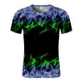 thumbnail image 1 of T-shirt Blouse à Manches Courtes pour Homme, Col Rond, à Enfiler, Imprimé Flamme, 1 of 8