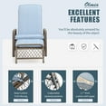 thumbnail image 3 of Olmia Adjustable Lounger Chair Outdoor, Wicker Rattan Patio Lounger Chair with Cushions & Retractable Foot-Rest -Steel Frame, Brown, Blue, 3 of 7