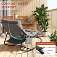 thumbnail image 6 of Pirecart Papasan Rocking Chair with Side Pocket, Comfy Lounge Chair with Cushion & Sturdy Metal Frame, Patio Rocker Chair for Balcony Backyard, Dark Gary, 6 of 12