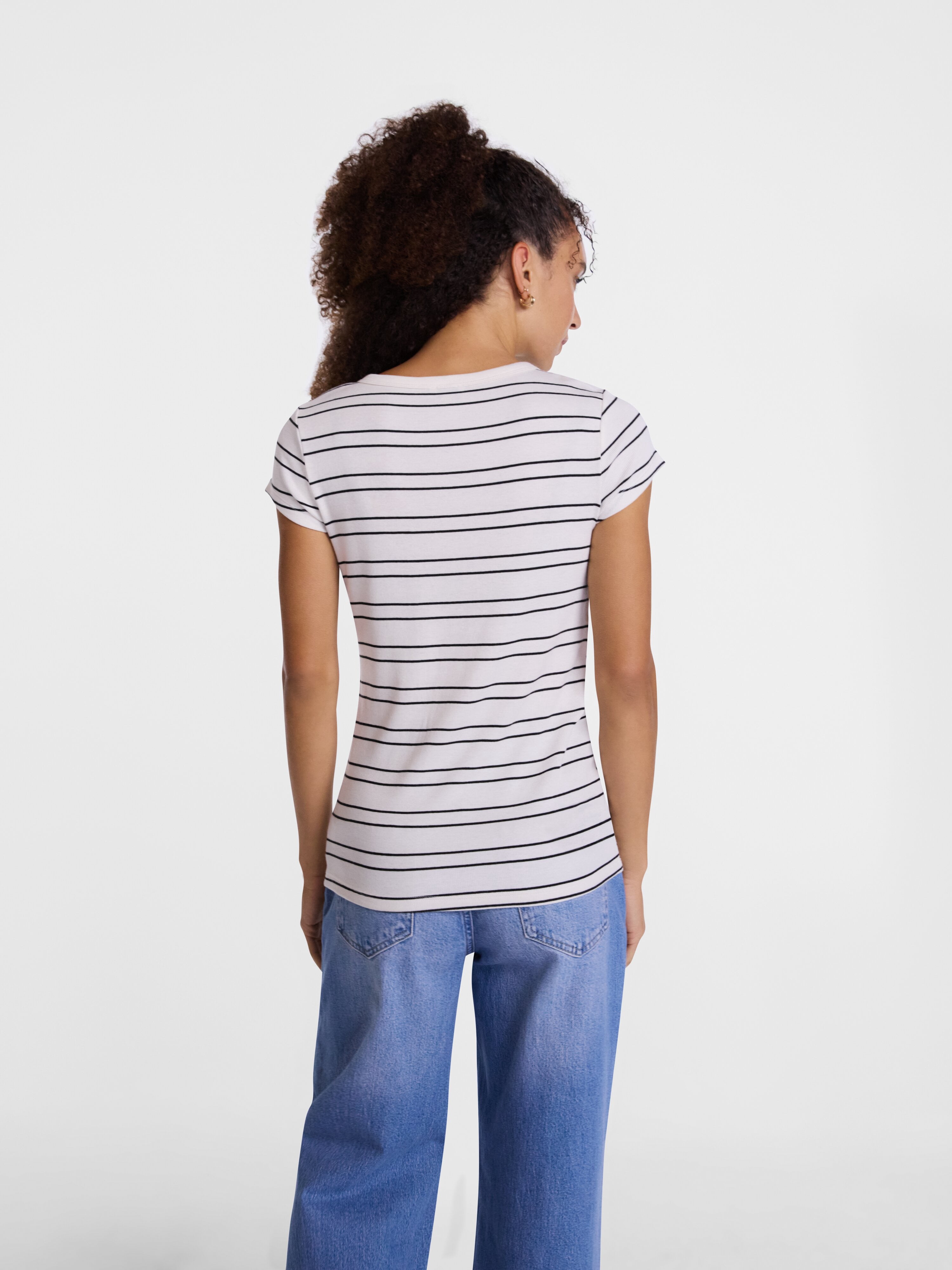 Scenario Women's Rib Henley with Short Sleeves, Sizes XS-XXXL