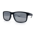 thumbnail image 4 of Polarized Color Mirror Light Weight Rectangle Sport Plastic Sunglasses Black Grey - Silver Mirror, 4 of 8