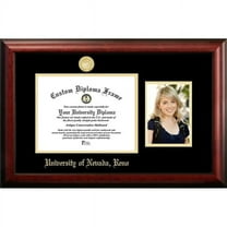 Campus Images NV998PGED-1185 8.5 x 11 in. University of Nevada Gold Embossed Diploma Satin Mahogany Frame with 5 x 7 in. Portrait