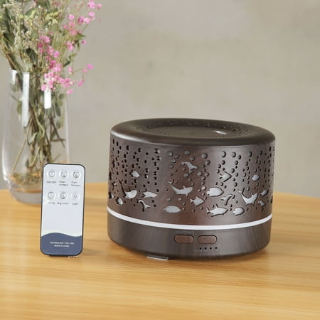 

Oaqiey Humidifier Clearance! Remote Control Large Capacity Household 500Ml Wood Grain Aroma Diffuser Brown