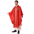 thumbnail image 4 of Casulla BLESSUME, vestimentas eclesiásticas para sacerdotes, clérigos, algodón rojo, 4 of 8