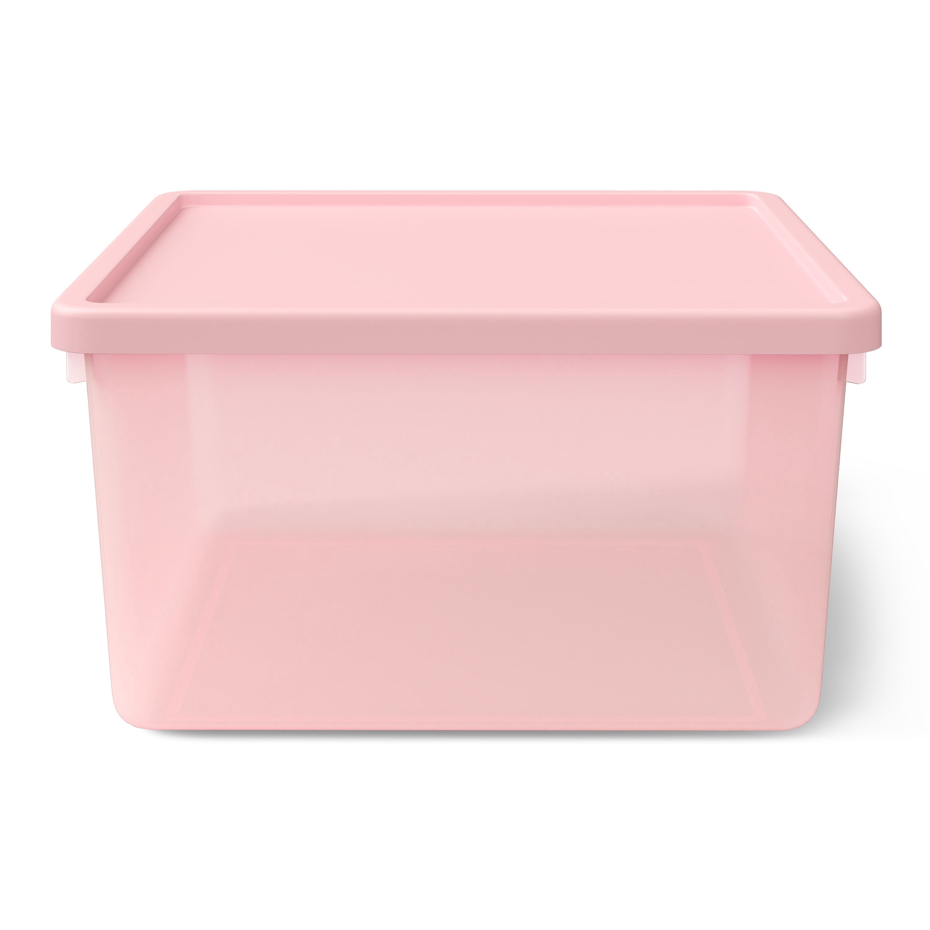 Mainstays Kids Pink Medium Plastic Storage Bin with Lid