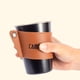 thumbnail image 4 of Titular de café,Portavasos de cuero Envolturas de manga de copa aisladas,Funda aislante de cuero PU reutilizable antideslizante,Portavasos resistente al calor para tazas de café y té, 4 of 8