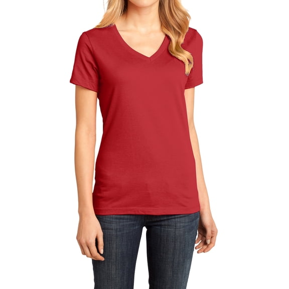 Ladies Perfect Weight V-Neck Tee Classic Red 4X-Large