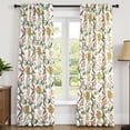 thumbnail image 6 of Jainmy Boho Floral Patterned Curtains for Living Room Bedroom Thermal Insulated Room Darkening Window Treatments,Blue White,52Wx96L,2 Panels, 6 of 11