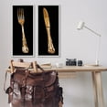 thumbnail image 2 of Stupell Industries Vintage Patina Cutlery Fork Knife Kitchen Portraits Framed Wall Art, 13 x 30, Design by Adolf Llovea, 2 of 5