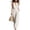 White, variant on Women's Summer One Piece Jumpsuits Dressy Casual Sleeveless V-Neck Wide Leg Rompers Jumpers with Pockets Travel Clothes