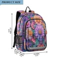 thumbnail image 2 of FORMRS Unisex School Backpack 17" Student Travel Bag with Laptop Compartment, Light Purple Flowers, 2 of 7