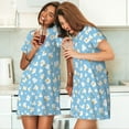 thumbnail image 4 of Naloa Blue Popcorn Print Women Nightgowns,Womens Loungewear,Short Sleeve Sleepwear,Comfy Ladies Nightdress, 4 of 6