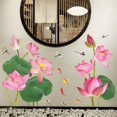 thumbnail image 5 of 2pcs Fresh Lotus Sticker Chinese Style Koi Dragonfly Bedroom Wall Decora Wall Sticker Creative Home Decor Living Room Decals, 5 of 5
