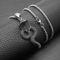 thumbnail image 2 of GKNET Punk Personalized Cast Cobra Pendant Hip-hop Minimalist Stainless Steel Necklace, 2 of 9