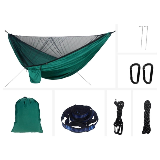 Maoww Hamac de Camping avec Filet Suspendu Lit de Sommeil Swing Vert