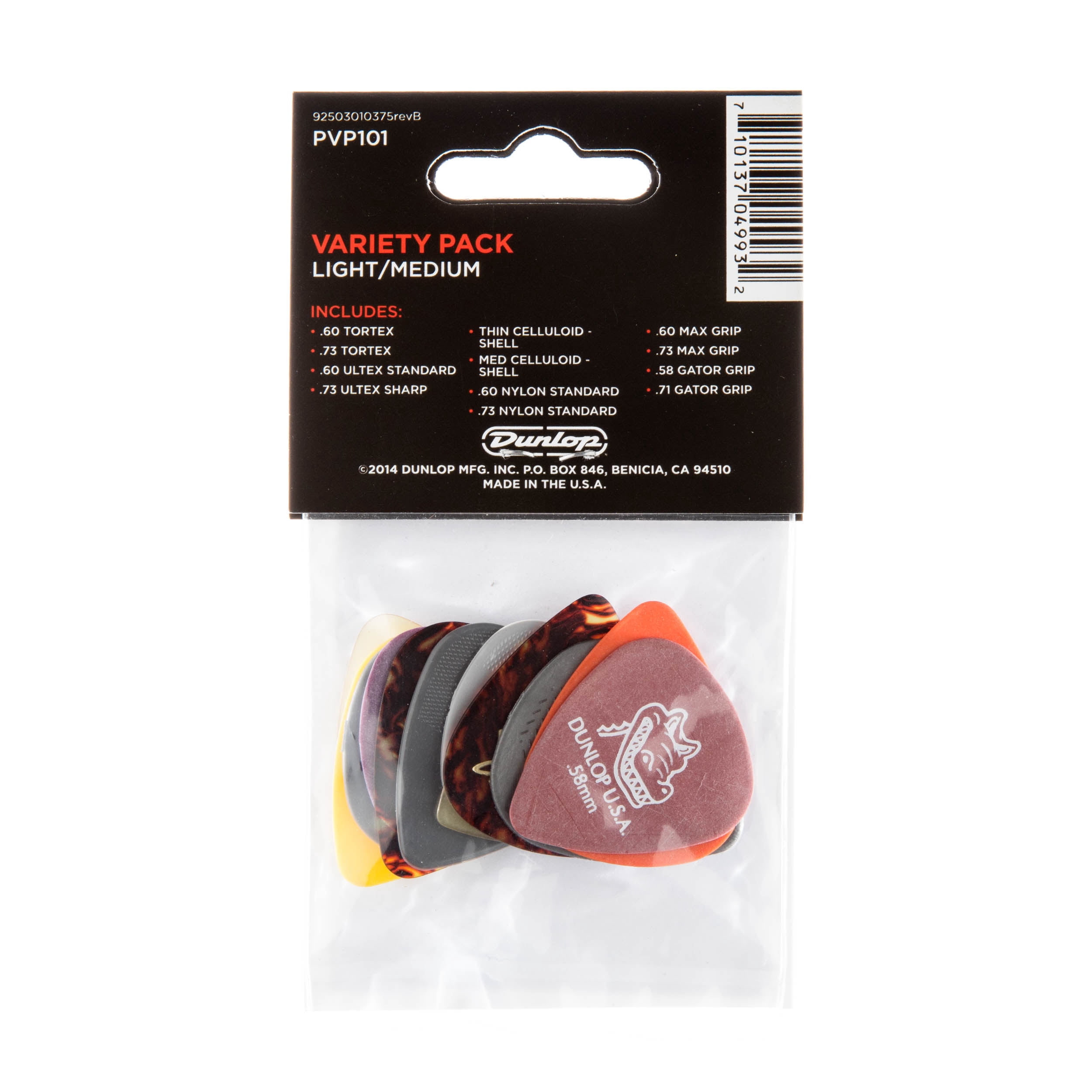 Dunlop Guitar Picks  24 Pack  Variety Pack  Light/Med  Tortex  Nylon  & More