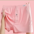 thumbnail image 4 of Wancir Men's Ice Silk Boxer Shorts Solid Color Loose Fit with Button Fly & Breathable Fabric, 4 of 5