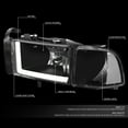 thumbnail image 4 of DNA Motoring For 94-02 Dodge Ram LED DRL Black Clear Corner Headlight Lamps Pair, 4 of 5
