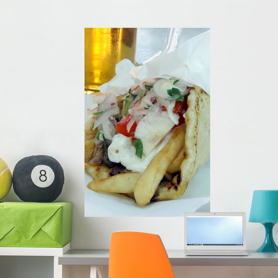 Greek Gyro Wall Mural Decal Sticker, Wallmonkeys Peel & Stick Vinyl Graphic (36 in H x 24 in W