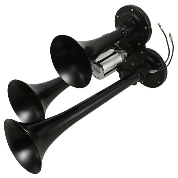 unbranded  Air Horn for Boat Trumpet Triple Trumpets Truck Train Horns Black