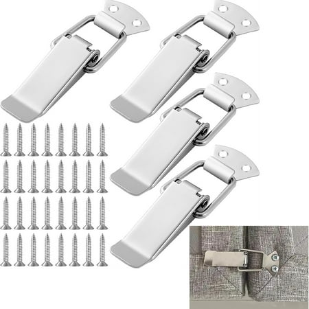 

Tutuviw 4 Pcs Sofa Connectors Set for Sectional Couch Durable Metal Furniture Clips with 30Pcs Screw Sectional Sofa Connector Bracket Sofa Clips Hold Couch Sections Together/Prevent Shifting