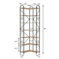 thumbnail image 5 of Yoneston 86.02" 7-Tier Industrial Corner Bookcase, L Shaped Wood and Metal Corner Etagere Bookshelf for Home Office, Brown, 5 of 5