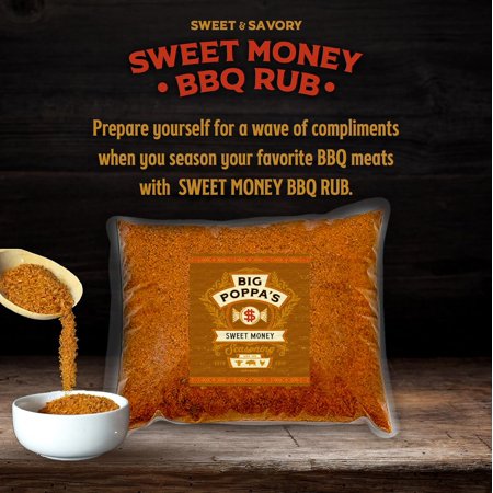 Big Poppa’s Sweet Money BBQ Rub — Award Winning Pork BBQ Rub — Gluten- Spice Mix — Dry Rubs for and Grilling with Granulated (5Lb Bag)