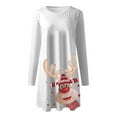 thumbnail image 5 of Drie Women Christmas Sweatshirt Dress Women Christmas Sweater Dress Printed Long Sleeve Knit Mini Dress Xmas Tunic Dress Brown,2XL, 5 of 6