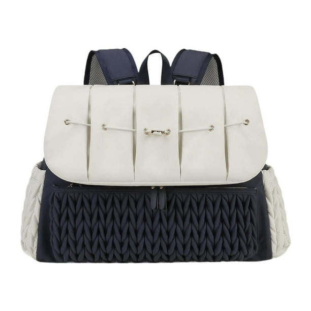 Mochila para pañales, artículos esenciales de viaje para mamá y papá, bolsa para pañales, cambiador para bebé azul