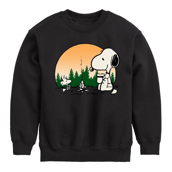 Peanuts - Campfire Mugs Graphic Long Sleeve Fleece Sweatshirt