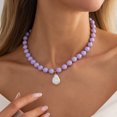 thumbnail image 2 of NICKSUN Colorful Chunky Beaded Necklace for Women, Acrylic Bead Choker Necklaces Irregular Baroque Imitation Pearl Pendant Necklace, Summer Beach Party Wedding Vacation Jewelry Gifts, 2 of 8