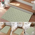 thumbnail image 6 of 2x3 Door Mat Rug, Sage Green Non-Skid Rubber Backing Large Rectangle Rugs - Living Room Bedroom Home Office, Geometric Flower Leaf Diamond Plaid Retro Indoor Floor Mat Carpets Washable Rug, 6 of 9