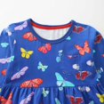 thumbnail image 4 of Mikilon Girls Floral Dress Size 2-7 Years Loose Round Neck Long Sleeve Dress Casual Stylish Round Neck Dress Soft Playful Adorable Clothes, 4 of 5