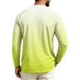 thumbnail image 7 of GrmtClth Mens Shirts Two Tone Natural Fade Gradient Long Sleeve Crewneck Tops Color Transition Soft Stretch Blend Outdoor Running Fashion Tees Yellow 2XL, 7 of 7