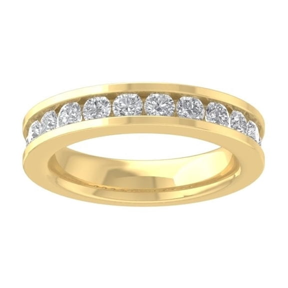 Araiya Fine Jewelry 10K Yellow Gold Round-shape Lab Grown Diamond Wedding Band Ring ( 1/3 cttw, D-F Color, VS Clarity) Size 9.5