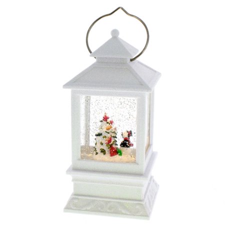 White Lantern with Snowman