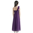 thumbnail image 3 of iiniim Big Girls One-Shoulder Chiffon Junior Bridesmaid Wedding Flower Girl Dress Purple 14, 3 of 7